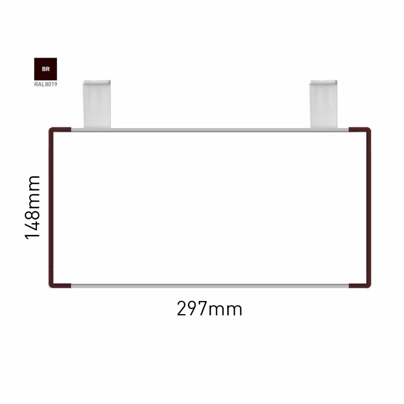 Cartello modulare intercambiabile con sistema a soffitto signcode color ceiling 148x297 mm HxB BR-marrone-RAL8019