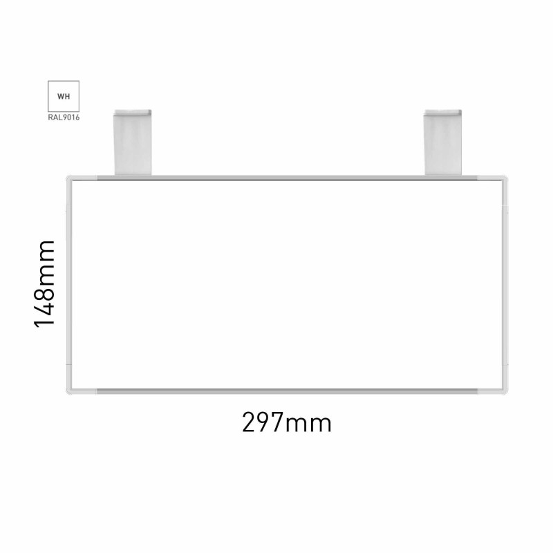 Cartello modulare intercambiabile con sistema a soffitto signcode color ceiling 148x297 mm HxB WH-bianco-RAL9016