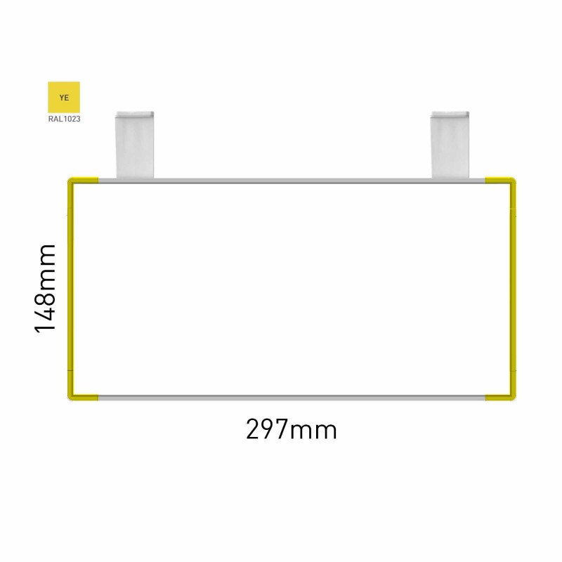 Cartello modulare intercambiabile con sistema a soffitto signcode color ceiling 148x297 mm HxB YE-giallo-RAL1023