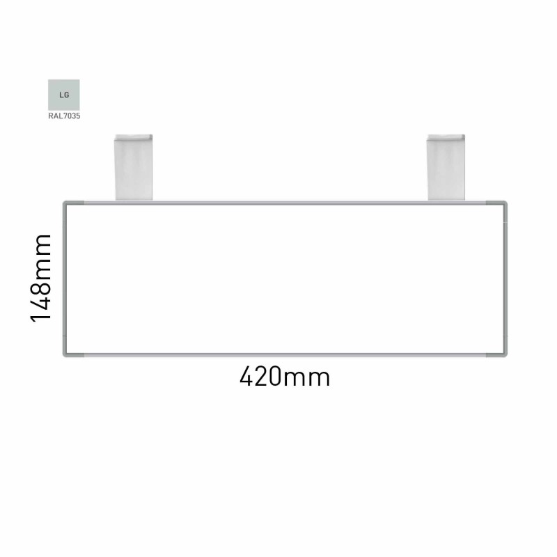 Cartello modulare intercambiabile con sistema a soffitto signcode color ceiling 148x420 mm HxB LG-grigio chiaro-RAL7035
