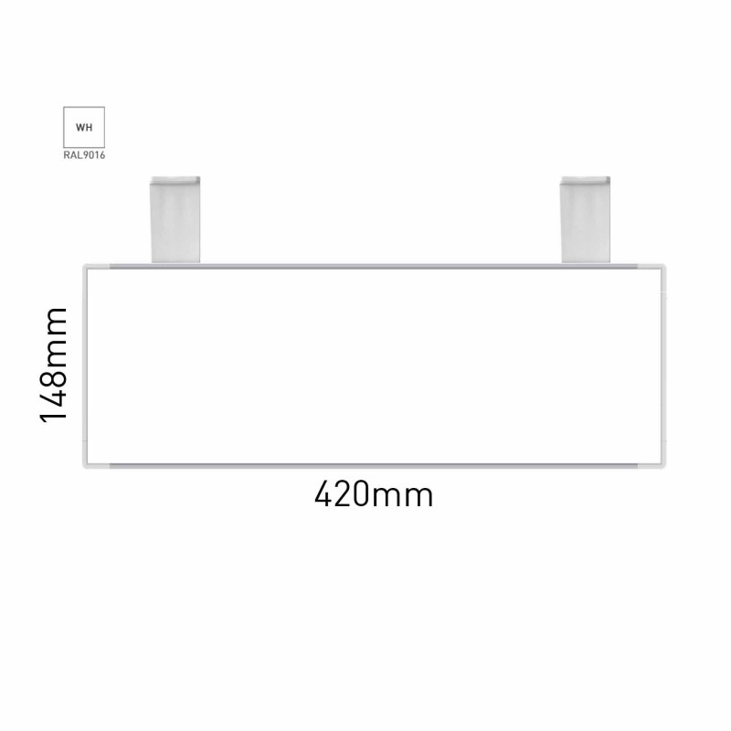 Cartello modulare intercambiabile con sistema a soffitto signcode color ceiling 148x420 mm HxB WH-bianco-RAL9016
