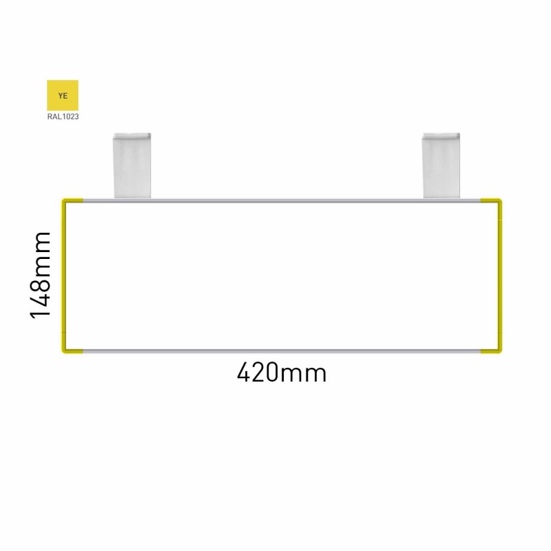 Cartello modulare intercambiabile con sistema a soffitto signcode color ceiling 148x420 mm HxB YE-giallo-RAL1023
