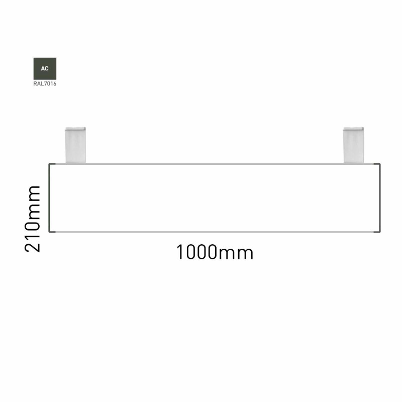Cartello modulare intercambiabile con sistema a soffitto signcode color ceiling 210x1000 mm HxB AC-antracite-RAL7016