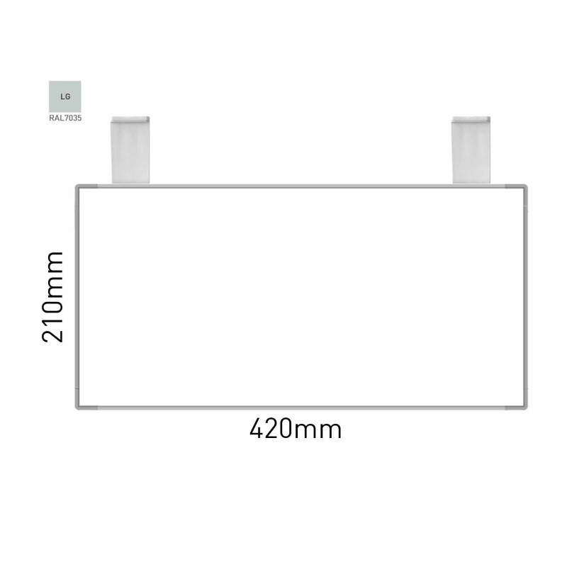 Cartello modulare intercambiabile con sistema a soffitto signcode color ceiling 210x420 mm HxB LG-grigio chiaro-RAL7035