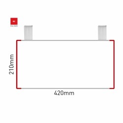 Cartello modulare intercambiabile con sistema a soffitto signcode color ceiling 210x420 mm HxB RE-rosso-RAL3020