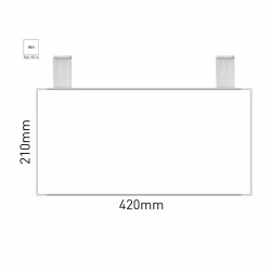 Cartello modulare intercambiabile con sistema a soffitto signcode color ceiling 210x420 mm HxB WH-bianco-RAL9016