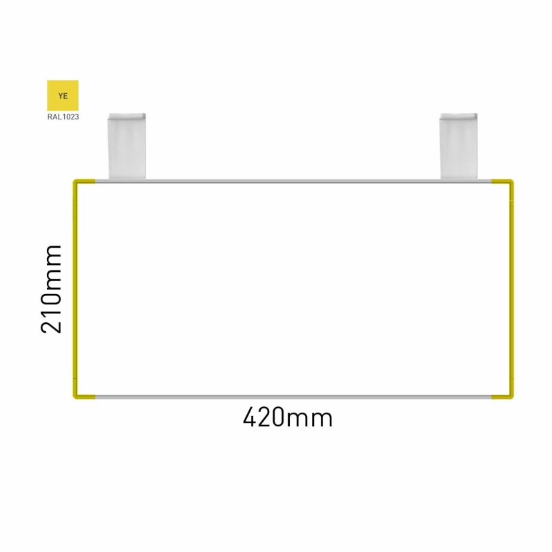 Cartello modulare intercambiabile con sistema a soffitto signcode color ceiling 210x420 mm HxB YE-giallo-RAL1023