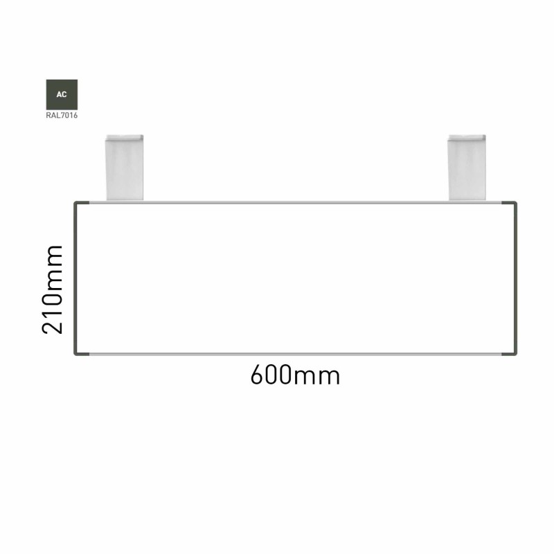 Cartello modulare intercambiabile con sistema a soffitto signcode color ceiling 210x600 mm HxB AC-antracite-RAL7016