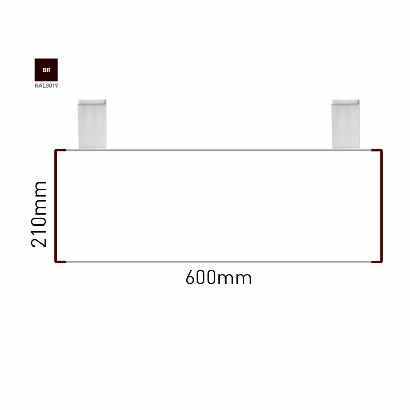 Cartello modulare intercambiabile con sistema a soffitto signcode color ceiling 210x600 mm HxB BR-marrone-RAL8019