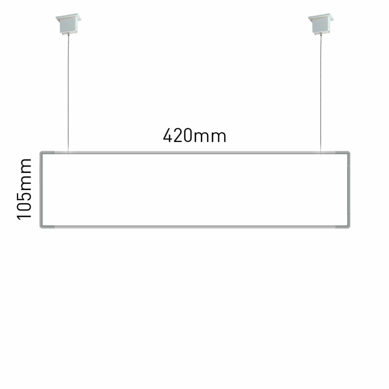 Cartello modulare intercambiabile con sistema a soffitto signcode suspension 105x420 mm HxB