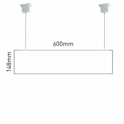 Cartello modulare intercambiabile con sistema a soffitto signcode suspension 148x600 mm HxB