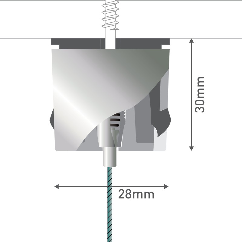 fermacavo per montaggi a soffitto fisso con fermacavo per montaggi a soffitto fisso con