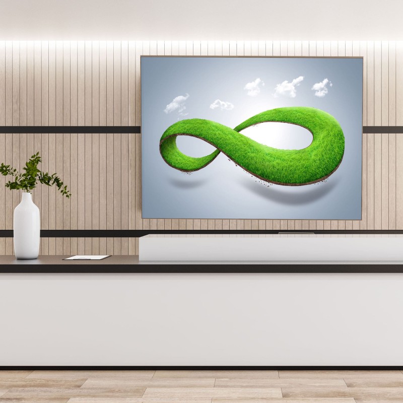 cornice mono/bifacciale da parete per banner in tessuto Frame Wood