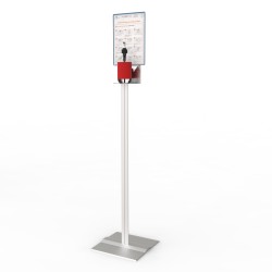 struttura porta dispenser con porta avvisi portadispenser "smart" con piantana struttura porta dispenser con porta avvisi portadispenser "smart" con piantana