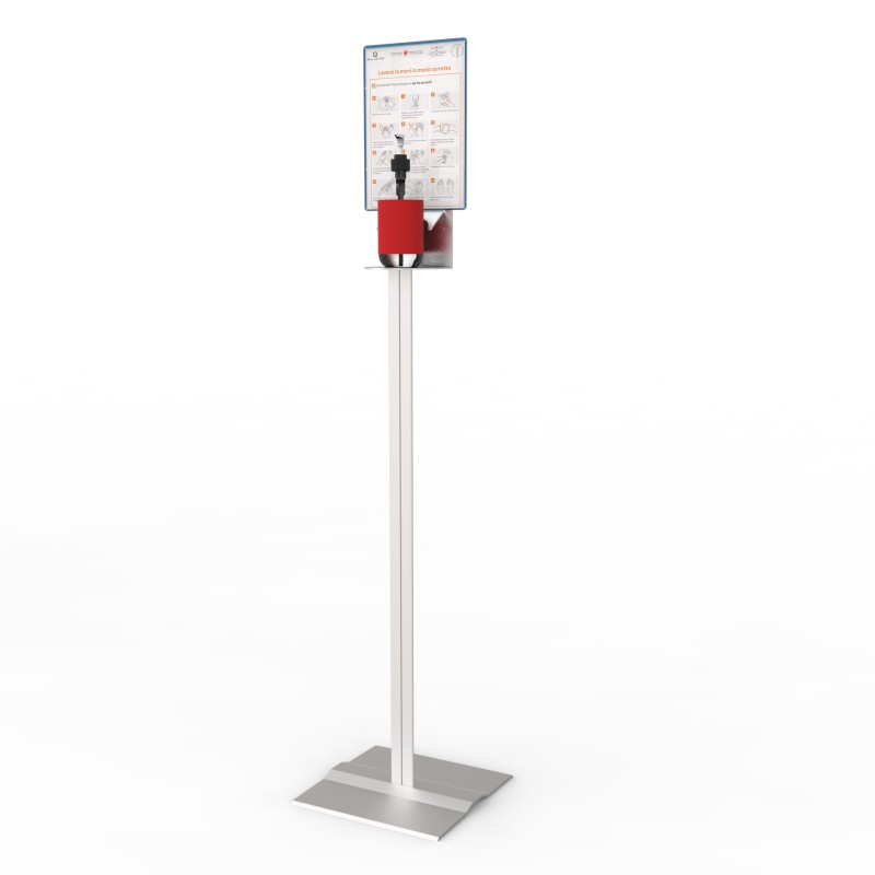 struttura porta dispenser con porta avvisi portadispenser "smart" con piantana struttura porta dispenser con porta avvisi portadispenser "smart" con piantana