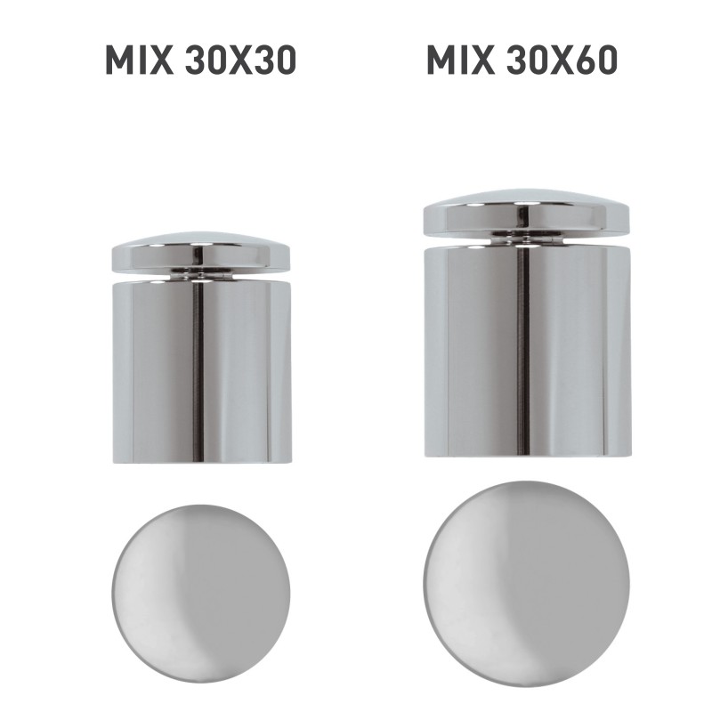distanziale a vite in ottone cromato fisso mix Ø30mm argento 30x30 mm HxB