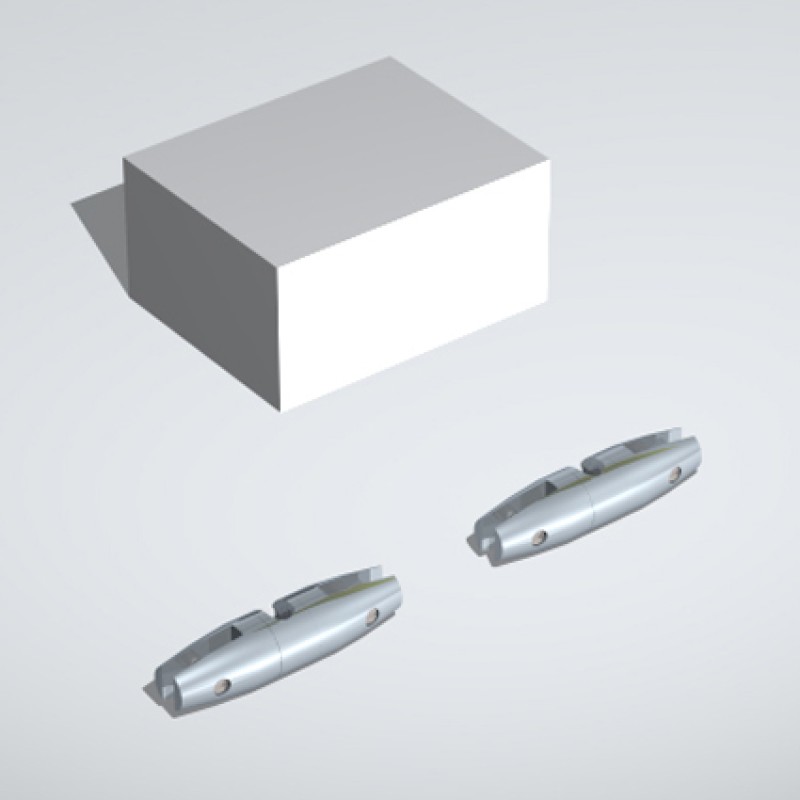 pinza laterale doppia per pannelli su astine fly style doppio
