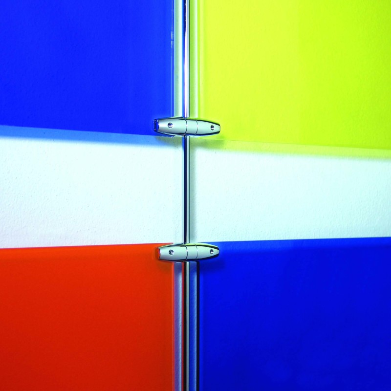 pinza laterale doppia per pannelli su astine fly style doppio