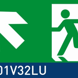 segnaletica con fondo luminescente signshine suspension rettangolo 210x420 mm HxB E001V32LU