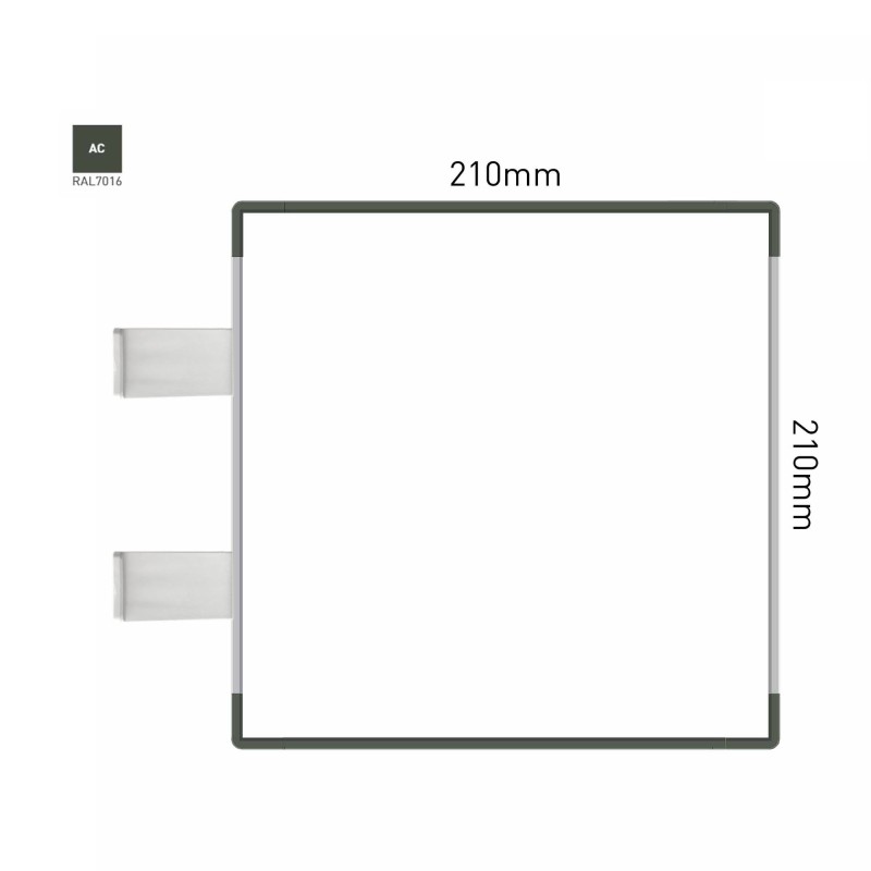 Cartello modulare intercambiabile con sistema a bandiera signcode color flag 210x210 mm HxB AC-antracite-RAL7016