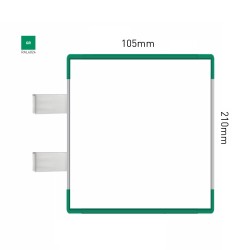 Cartello modulare intercambiabile con sistema a bandiera signcode color flag 210x105 mm HxB GR-verde-RAL6024 Cartello modulare intercambiabile con sistema a bandiera signcode color flag 210x105 mm HxB GR-verde-RAL6024