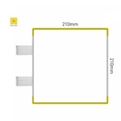 Cartello modulare intercambiabile con sistema a bandiera signcode color flag 210x210 mm HxB YE-giallo-RAL1023 Cartello modulare intercambiabile con sistema a bandiera signcode color flag 210x210 mm HxB YE-giallo-RAL1023