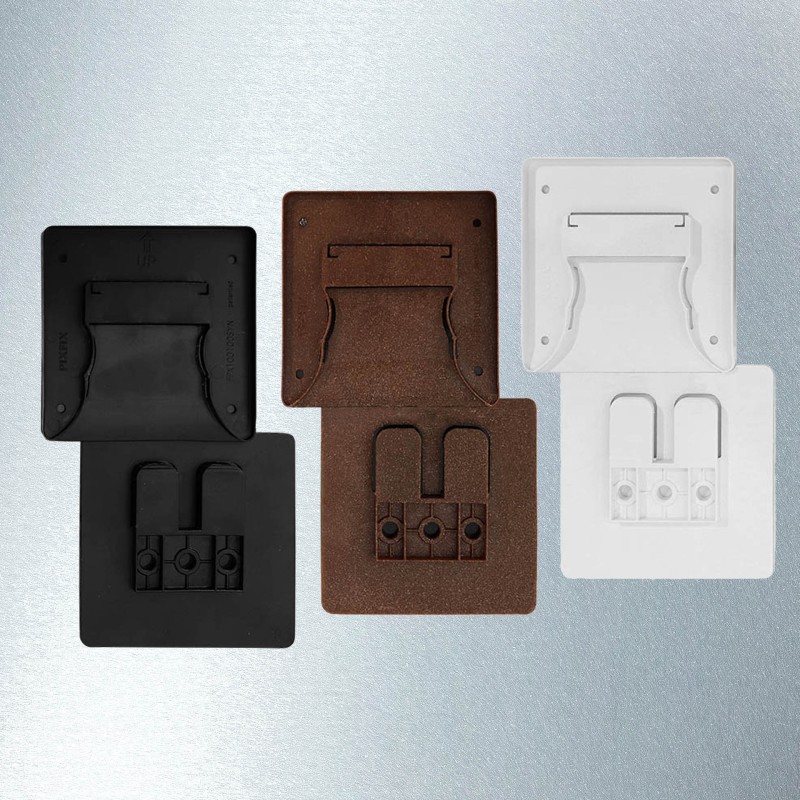 fissaggi invisibili da parete - 3pz: bianco, nero, wood Pixfix Tris