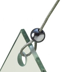 Fermo per cavi d´acciaio spessore max 1,8mm fisso perla Fermo per cavi d´acciaio spessore max 1,8mm fisso perla