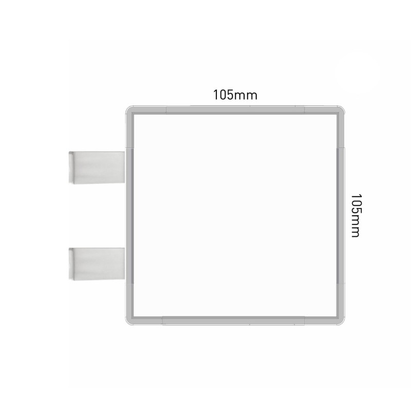 Cartello modulare intercambiabile con sistema a bandiera signcode flag 105x105 mm HxB