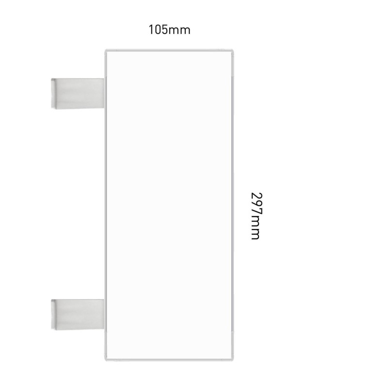 Cartello modulare intercambiabile con sistema a bandiera signcode flag 297x105 mm HxB