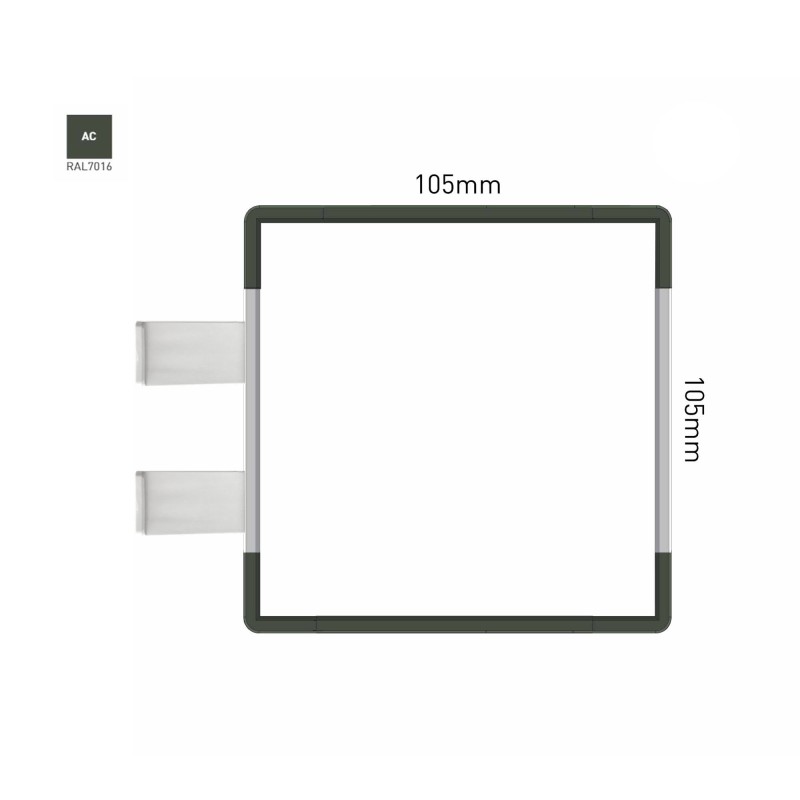 Cartello modulare intercambiabile con sistema a bandiera signcode color flag 105x105 mm HxB AC-antracite-RAL7016
