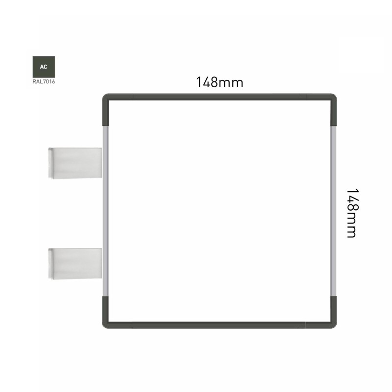 Cartello modulare intercambiabile con sistema a bandiera signcode color flag 148x148 mm HxB AC-antracite-RAL7016