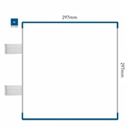 Cartello modulare intercambiabile con sistema a bandiera signcode color flag 297x297 mm HxB BL-blu-RAL5005 Cartello modulare intercambiabile con sistema a bandiera signcode color flag 297x297 mm HxB BL-blu-RAL5005