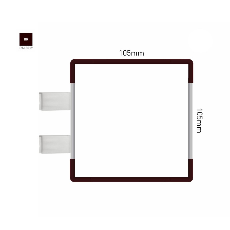 Cartello modulare intercambiabile con sistema a bandiera signcode color flag 105x105 mm HxB BR-marrone-RAL8019
