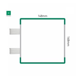 Cartello modulare intercambiabile con sistema a bandiera signcode color flag 148x148 mm HxB GR-verde-RAL6024 Cartello modulare intercambiabile con sistema a bandiera signcode color flag 148x148 mm HxB GR-verde-RAL6024