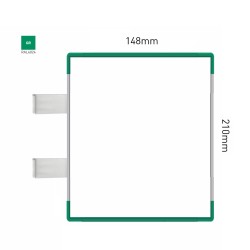 Cartello modulare intercambiabile con sistema a bandiera signcode color flag 210x148 mm HxB GR-verde-RAL6024 Cartello modulare intercambiabile con sistema a bandiera signcode color flag 210x148 mm HxB GR-verde-RAL6024