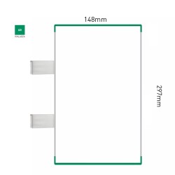 Cartello modulare intercambiabile con sistema a bandiera signcode color flag 297x148 mm HxB GR-verde-RAL6024 Cartello modulare intercambiabile con sistema a bandiera signcode color flag 297x148 mm HxB GR-verde-RAL6024