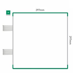 Cartello modulare intercambiabile con sistema a bandiera signcode color flag 297x297 mm HxB GR-verde-RAL6024 Cartello modulare intercambiabile con sistema a bandiera signcode color flag 297x297 mm HxB GR-verde-RAL6024
