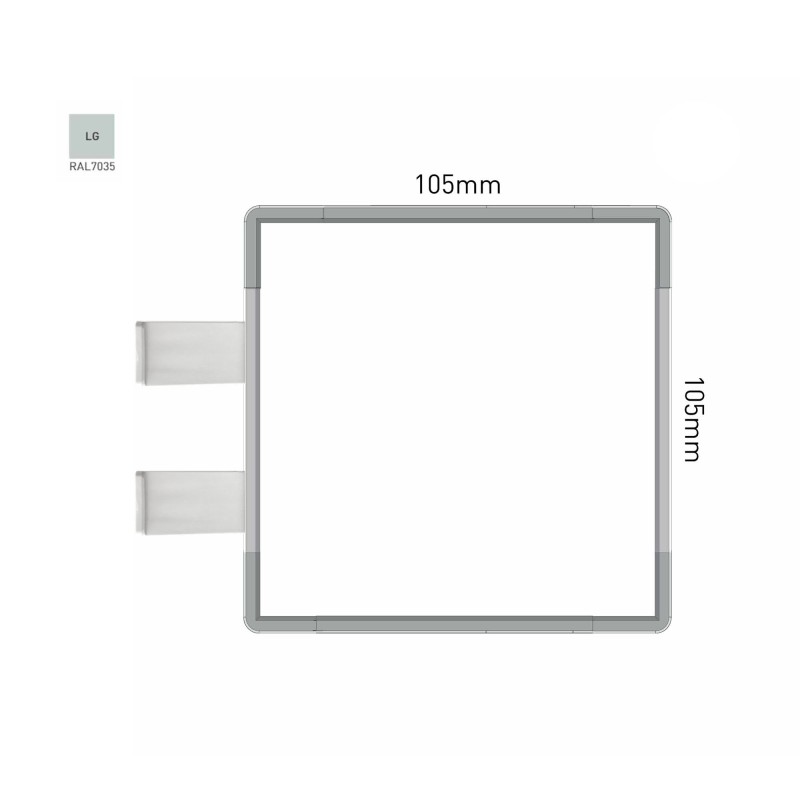 Cartello modulare intercambiabile con sistema a bandiera signcode color flag 105x105 mm HxB LG-grigio chiaro-RAL7035