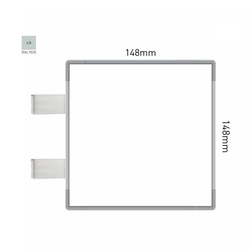Cartello modulare intercambiabile con sistema a bandiera signcode color flag 148x148 mm HxB LG-grigio chiaro-RAL7035