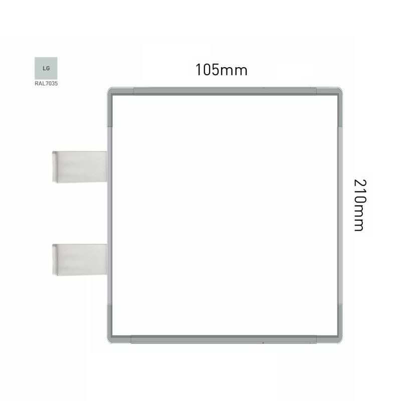 Cartello modulare intercambiabile con sistema a bandiera signcode color flag 210x105 mm HxB LG-grigio chiaro-RAL7035