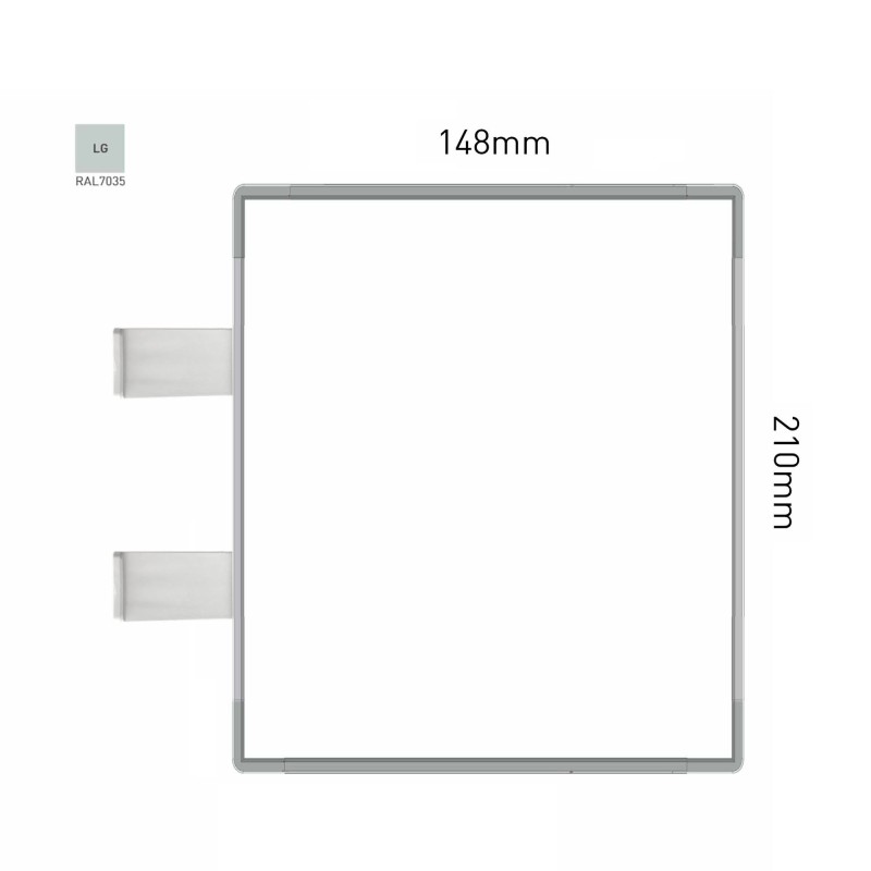 Cartello modulare intercambiabile con sistema a bandiera signcode color flag 210x148 mm HxB LG-grigio chiaro-RAL7035
