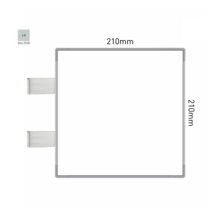 Cartello modulare intercambiabile con sistema a bandiera signcode color flag 210x210 mm HxB LG-grigio chiaro-RAL7035