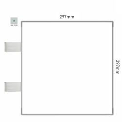 Cartello modulare intercambiabile con sistema a bandiera signcode color flag 297x297 mm HxB LG-grigio chiaro-RAL7035 Cartello modulare intercambiabile con sistema a bandiera signcode color flag 297x297 mm HxB LG-grigio chiaro-RAL7035