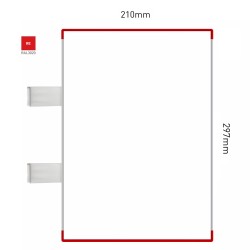 Cartello modulare intercambiabile con sistema a bandiera signcode color flag 297x210 mm HxB RE-rosso-RAL3020 Cartello modulare intercambiabile con sistema a bandiera signcode color flag 297x210 mm HxB RE-rosso-RAL3020