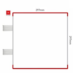 Cartello modulare intercambiabile con sistema a bandiera signcode color flag 297x297 mm HxB RE-rosso-RAL3020 Cartello modulare intercambiabile con sistema a bandiera signcode color flag 297x297 mm HxB RE-rosso-RAL3020