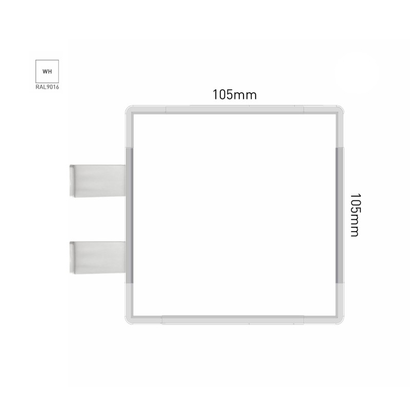 Cartello modulare intercambiabile con sistema a bandiera signcode color flag 105x105 mm HxB WH-bianco-RAL9016
