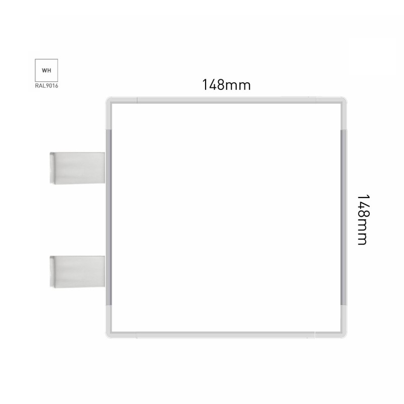 Cartello modulare intercambiabile con sistema a bandiera signcode color flag 148x148 mm HxB WH-bianco-RAL9016