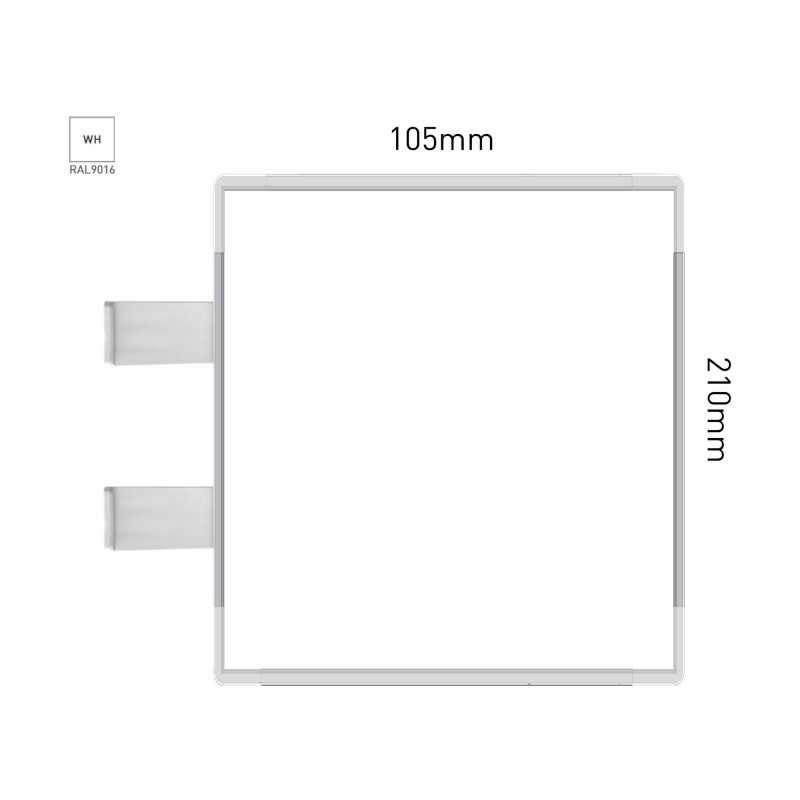 Cartello modulare intercambiabile con sistema a bandiera signcode color flag 210x105 mm HxB WH-bianco-RAL9016