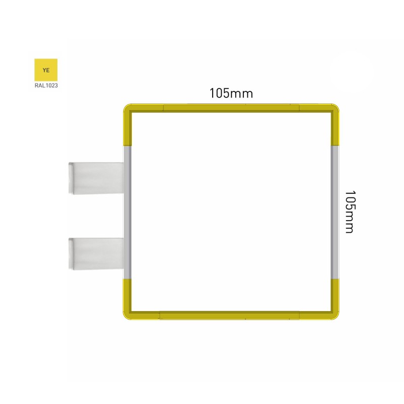 Cartello modulare intercambiabile con sistema a bandiera signcode color flag 105x105 mm HxB YE-giallo-RAL1023